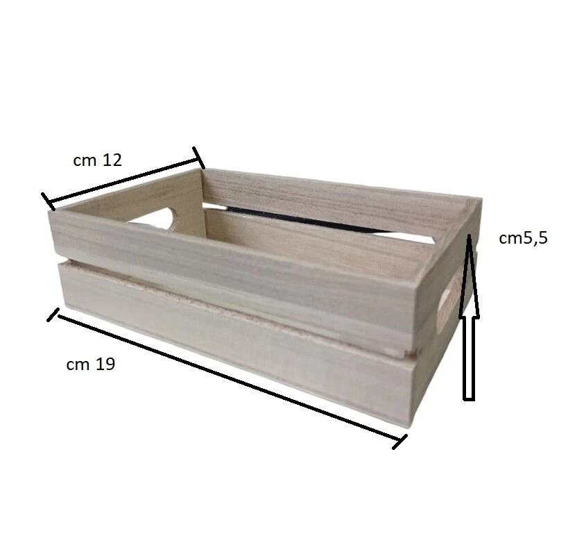 Set 4 Cassette in legno piccola per decorare decoupage porta pane frutta tavola - Immagine 4 di 4