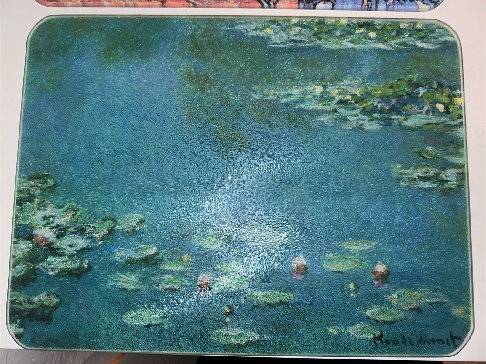 Glass Cutting Board, Claude Water Lilies, Painting