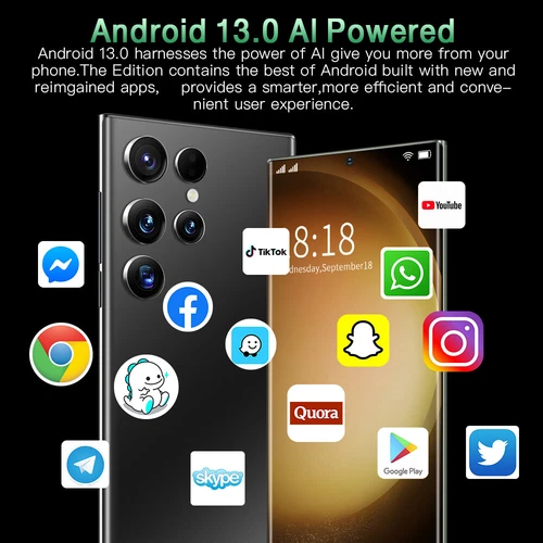 S23 Ultra Unlocked 5G Smartphone 7,3" Dual SIM 8G + 256GB Android Telefon komórkowy Prezent - Zdjęcie 12 z 21