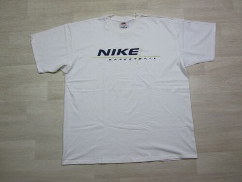 Vintage Nike Basketball T Shirt (XL) 1990's Neon Spellout Graphic Men's White - Picture 1 of 10