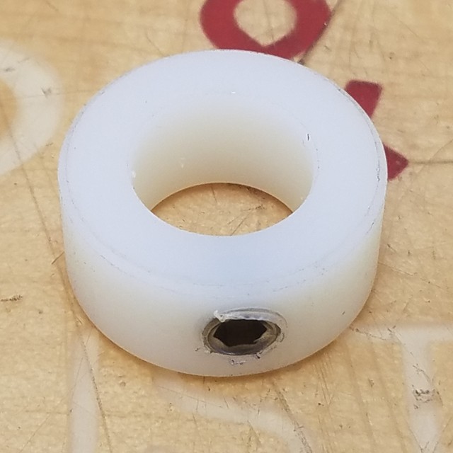 5/8" Bore Plastic Shaft Collar, Set Screw, 11/8" Outer Diameter, 1/2