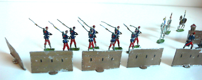 PLATS D'ÉTAIN ANCIENS SOLDATS 2 CAVALIERS (Ht 37 mm) - BON ÉTAT