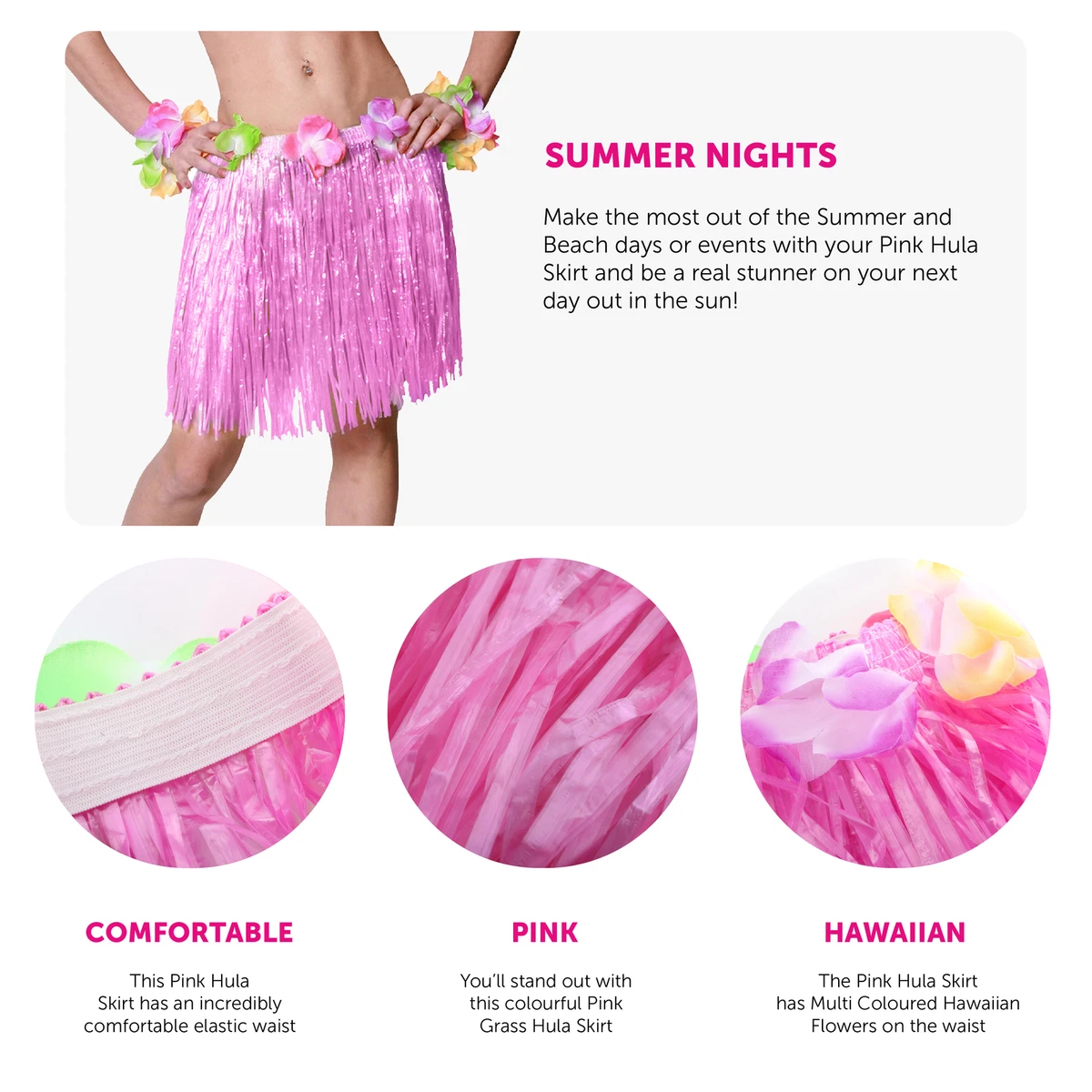 Elastic waist top hula skirt