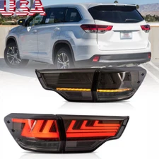 Smoked Lens Tail Light LED Dynamic Signal Brake For Toyota Highlander 2014-2019