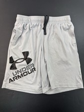 Under Armour Boys Youth Large Loose Shorts Gray Sports Football Basketball
