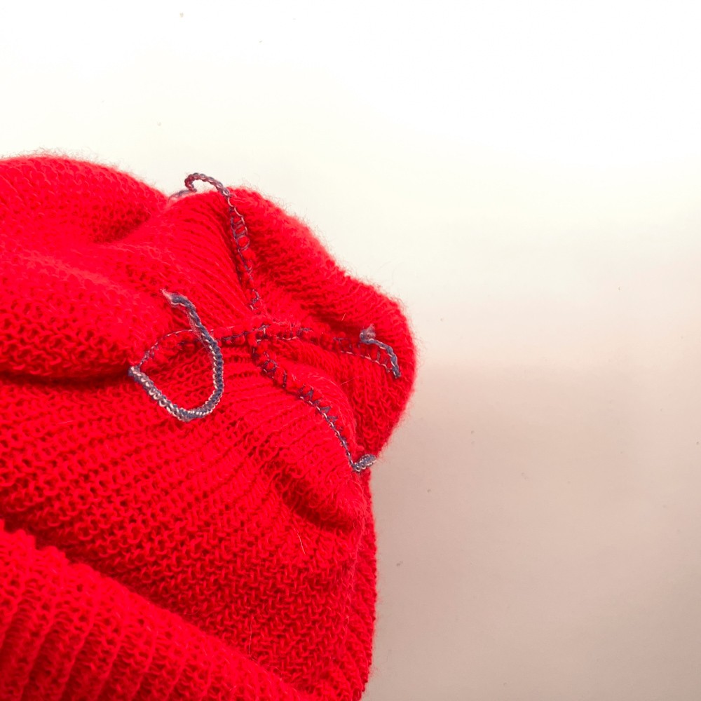 Retro reddish orange machine knit thin winter cuf… - image 4