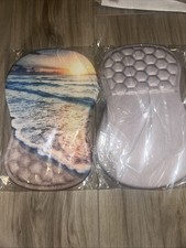 2 Pack Ergonomic Mouse Pad Wrist Support with Memory Foam Massage Bulge 12x8in