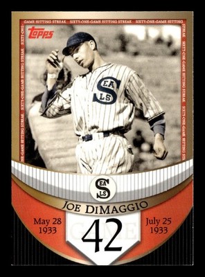 2007 Topps DiMaggio Streak Before the Streak #JDSF42 Joe DiMaggio C255