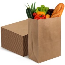 120 Pcs Brown Paper Grocery Bags 12 x 7 x 17 Inches - Large Heavy Duty 57 Lb ...