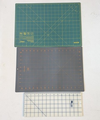Vintage Lot OLFA (RM-CG) 12 X 18 Green Rotary Mat, Fiskars 16 X 10, Dritz 6 X 15