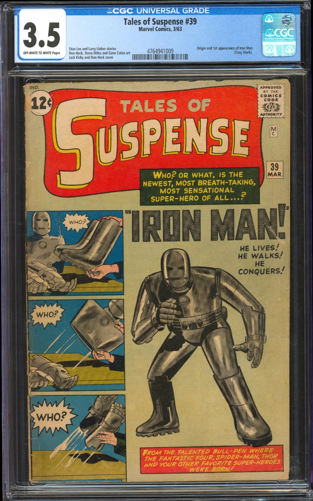 Tales of Suspense #39 CGC 3.5 | Marvel 1963 | 1st Iron Man Tony Stark | GRAIL