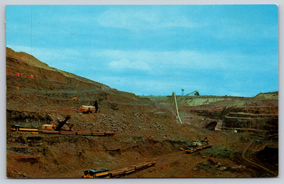 Postcard Open Pit Mining Scene from Minnesota's Hull Rust MIne World's Largest