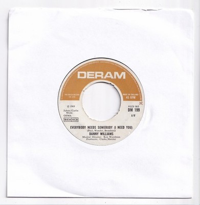 (AO310) Danny Williams, Everybody Needs Somebody - 1968 - 7 inch vinyl