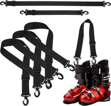 4 Pieces Ski Boot Carrier Straps Adjustable Snowboard Strap Shoulder Sling Leash