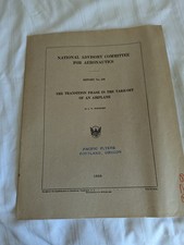 WWII 1938 Transition Phase Take-Off Airplane 626 National Advisory Aeronautics