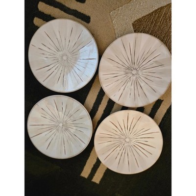 Set of 4 PIER 1 IMPORTS Stoneware Salad Plates Sunburst Starburst Design