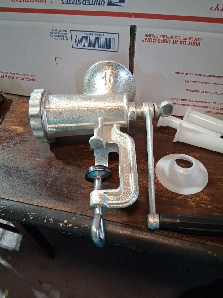 Stainless Steel Manual Meat Grinder and sausage stuffer #10