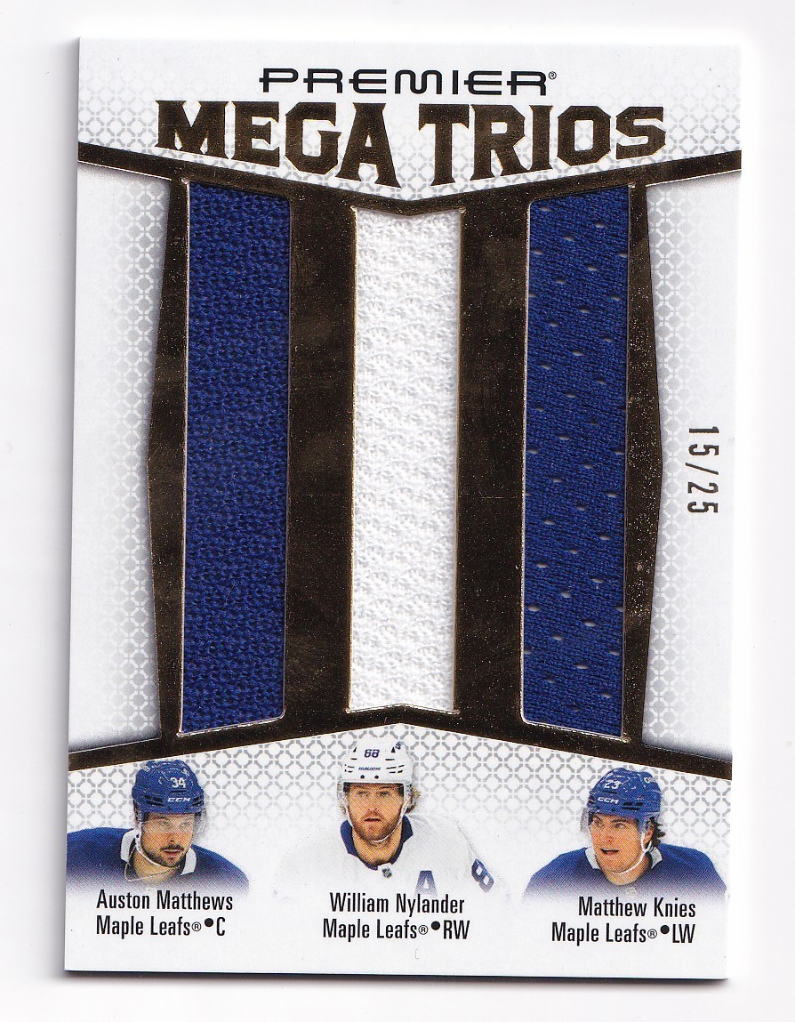 Matthews - Nylander - Knies 2025-26 UD Premier Hockey Triple Jersey 15/25