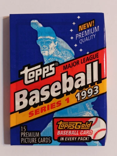 💥1993 Topps Baseball Pack Series 1 Unopened Sealed Gold In Every Pack -Jeter RC