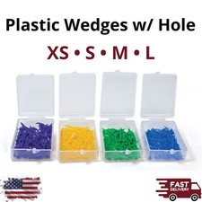 100Pk Dental Plastic Wedges XS/S/M/L Interproximal With Hole Shaped Refill Kit