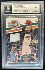 2010-11 Panini Donruss LeBron James Gamers Jersey Materials #/299 Heat BGS 9