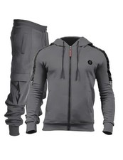 Men's Tracksuit 2 Piece Hoodie Athletic Jogging Sweatsuits for Small Dark Grey