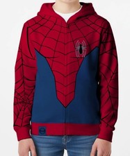 Spider-Man Licensed Boys Long Sleeve Full Zip Cosplay Hoodie Size XS 4-5