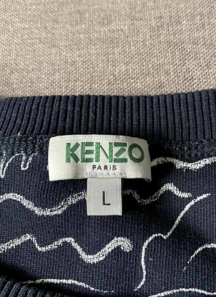 Felpa Kenzo Paris Sirene Blu Navy Vestibilità Regolare