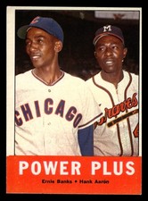 1963 Topps Power Plus Hank Aaron Ernie Banks #242 HOF HIGH GRADE GREAT!