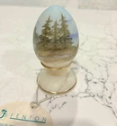 Fenton Glass Egg Landscape Painted signed and numbered