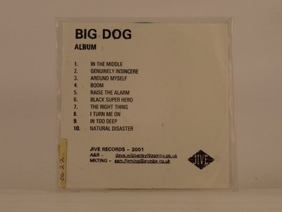 BIG DOG ALBUM (95) 10 Track Promo CD Album including White Sleeve JIVE RECORDS