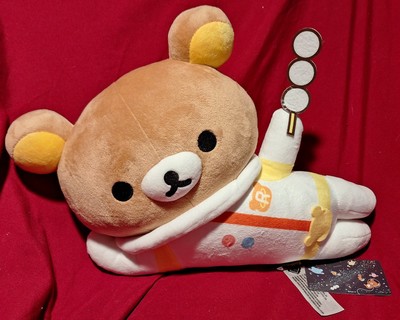NWT 2024 San-X Rilakkuma In White Space Suit Holding Dumpling Pose Plush
