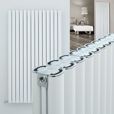 White Aluminium Vertical Designer Radiators ULTRAHEAT VISAGE Double HIGH BTUs