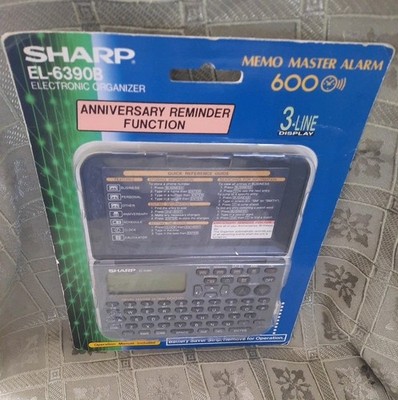 NEW Sharp EL-6390B Electronic Organizer Memo Master Alarm 600-Factory Sealed 