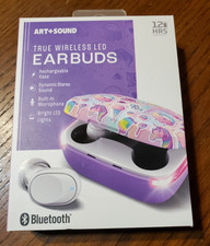 True Wireless Led Ear Buds w/ case, Bluetooth, Purple