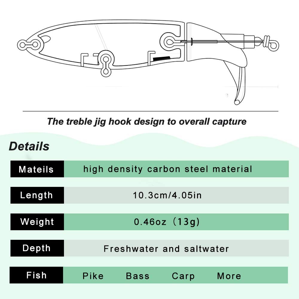 Bass Popper Lure Kit: 6 Topwater Lures with Rotating Tail & Storage Box - Image 6