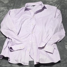 Banana Republic Men's Slim Fit Micro Check Dress Shirt Non-Iron Light Purple