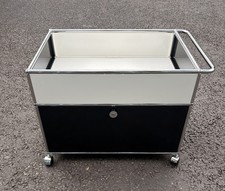 USM Haller Bar  Trolley In Pure White (RAL 9010) & Graphite Black (RAL 9011)