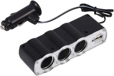 12V-24V 3 Way Car Cigarette Lighter Socket Splitter USB PD Charger Power Adapter