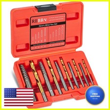 Screw Extractor Set 10-Pieces Cr-Mo 6542 HSS Steel Cobalt Left-Hand Drill Bit
