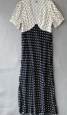 Women's Crepe Puff Short Sleeve Dress A New Day Black White Polka Dot sz Med NWT
