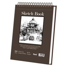 Sketchbook 8.5x11, 100 Sheets, Hard Cover, 68 lb Drawing Pad, Spiral, Artist ...