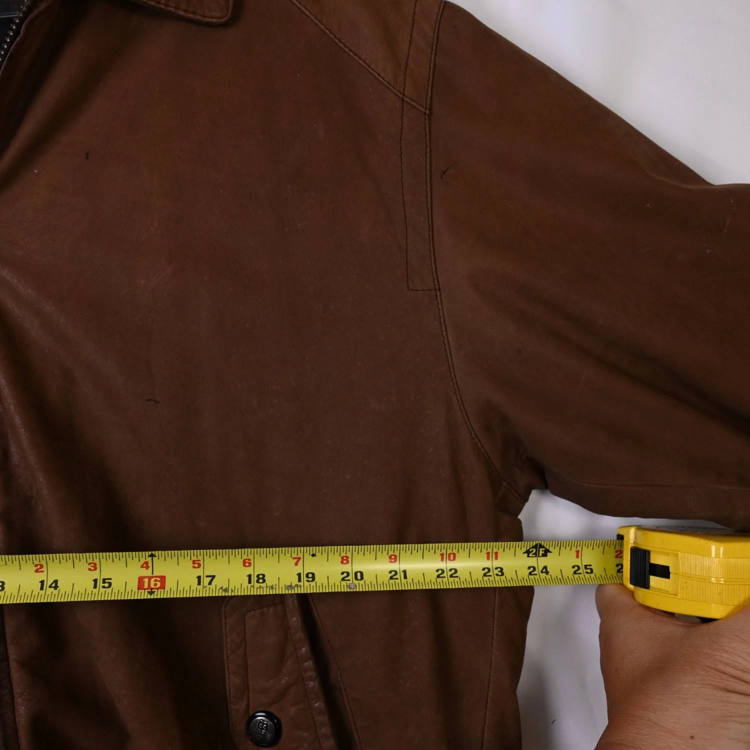 Vintage London Fog Mens Leather Flight Jacket Brown Bomber Flight Coat Large L image 12
