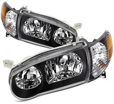Headlights Assembly For 2002-2001 Toyota For Corolla 1.8l Black Wprojector Lr