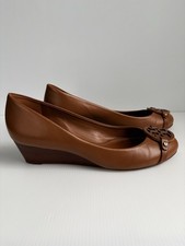 Tory Burch Mini Miller Wedge Pumps In Caramel Size 9.5 M /EUC