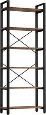 Bookshelf 6-Tier Ladder Shelf 110lbs Display Shelf Vintage Industrial Style