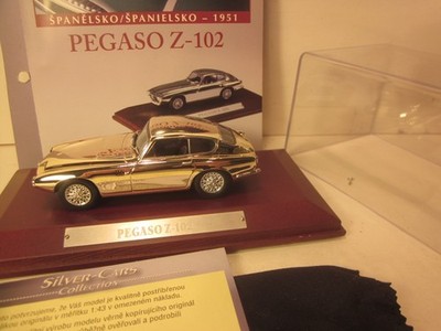 ATLAS 1/43 DIECAST PREMIUM SILVER/CHROME, 1951 PEGASO Z 102 COUPE