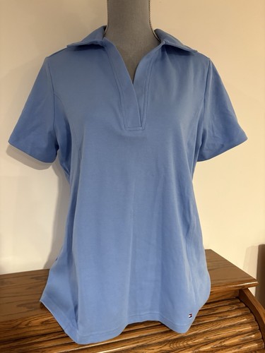 Tommy Hilfiger Damen Blau Kurzarm Pullover T-Shirt Oberteil Größe 1X - Bild 1 von 7