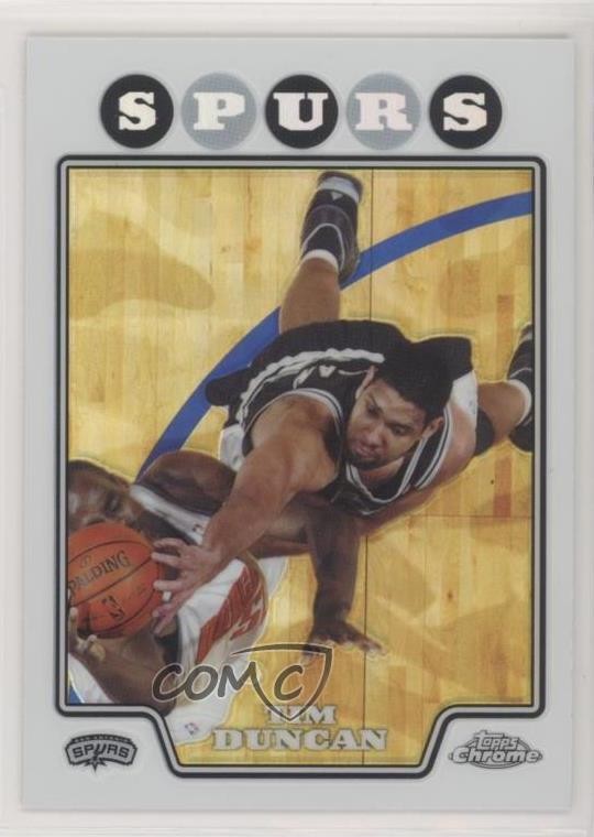 2008-09 Topps Chrome Refractor Tim Duncan #21 HOF 1v6