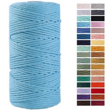 Sky Blue Macrame Cord 3mm x 109Yards,Colored Cotton x 109yards,